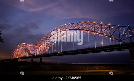 Hernando de Soto Brücke in Memphis über dem Mississippi River Stockfoto