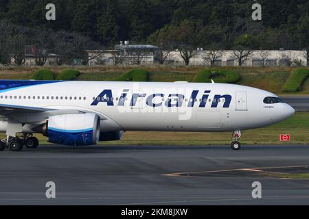 Präfektur Chiba, Japan - 29. Oktober 2021: Aircalin Airbus A330-900 (F-ONET) Passagierflugzeug. Stockfoto