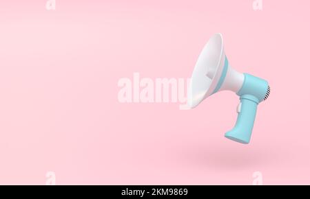 Isoliertes 3D Megafon. 3D-Rendern Stockfoto