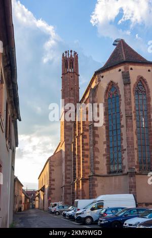 Guebwiller (Gebweiler): Ehemalige Dominikanische Abteikirche im Elsass, Haut-Rhin (Oberelsass), Frankreich Stockfoto