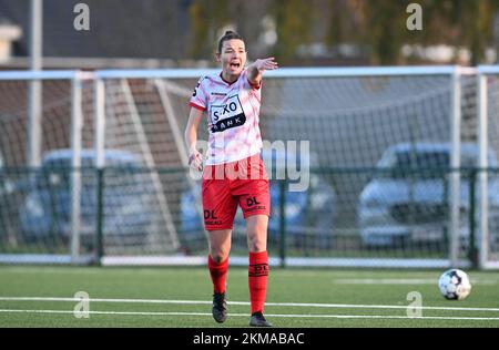 Zulte, Belgien. 26.. November 2022. Nicky Van den Abbeele (28) von Zulte-Waregem, dargestellt während eines Fußballspiels zwischen SV Zulte - Waregem und WS Woluwe am 12.. Spieltag der Saison 2022 - 2023 der belgischen Lotto Womens Super League am samstag, den 29. Oktober 2022 in Zulte , Belgien . FOTO SPORTPIX | DAVID CATRY Kredit: David Catry/Alamy Live News Stockfoto