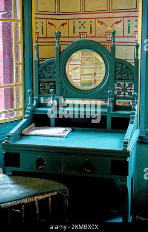 Lord Bute's Schlafzimmer in Castell Coch oder Red Castle. Castle Coch - The Red Castle, Tongwynlais, Cardiff, Wales, Vereinigtes Königreich, Europa – 15.. Okt Stockfoto