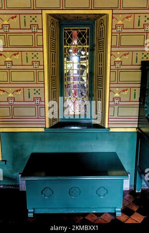 Lord Bute's Schlafzimmer in Castell Coch oder Red Castle. Castle Coch - The Red Castle, Tongwynlais, Cardiff, Wales, Vereinigtes Königreich, Europa – 15.. Okt Stockfoto