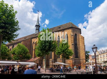 Colmar (Colmer, Kolmar) : L'église protestante Saint-Matthieu (protestantische Kirche des Heiligen Matthew) in der Altstadt des Elsass, Haut-Rhin (Oberelsas) Stockfoto