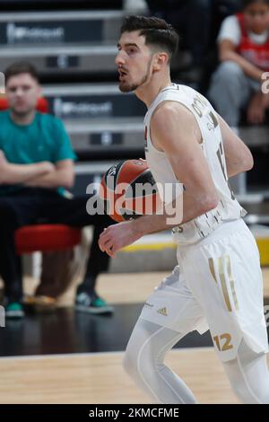 Nando DE COLO von Lyon während des EuroLeague-Basketballspiels der Turkish Airlines zwischen LDLC ASVEL Villeurbanne und dem FC Bayern München am 23. November 2022 in der Astroballe in Villeurbanne, Frankreich - Photo Romain Biard / Isports / DPPI Stockfoto