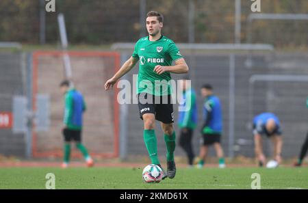 Bochum, Deutschland. 26.. November 2022. firo: 26.11.2022, Fußball: Staffel 2022/2023, 22/23 Regionalliga West: Spieltag 18 SG Wattenscheid 09 - Preußen Münster, Münster, SCP, Preußen 4:5 Thomas Kok, Single Action Credit: dpa/Alamy Live News Stockfoto