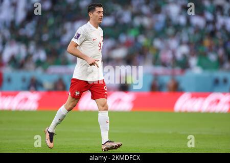 Al-Rayyan, Katar. 26.. November 2022. Robert Lewandowski (POL) Fußball : FIFA Weltmeisterschaft Katar 2022 Gruppe C Spiel zwischen Polen 2-0 Saudi-Arabien im Education City Stadium in Al Rayyan, Katar . Kredit: Naoki Morita/AFLO SPORT/Alamy Live News Stockfoto