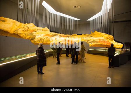 FRANKREICH, DORDOGNE, PERIGORD NOIR, Besucher des Lascaux IV Center International d'Art parietal ist die vollständige und originale Nachbildung der Höhle und 6 Ex Stockfoto