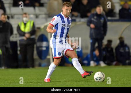 Hartlepool, Großbritannien. 19.. November 2022. Während des zweiten Fußballspiels im FA Cup zwischen Hartlepool United und Harrogate Town im Victoria Park, Hartlepool, am Samstag, den 26.. November 2022. (Kredit: Scott Llewellyn | MI News) Kredit: MI News & Sport /Alamy Live News Stockfoto