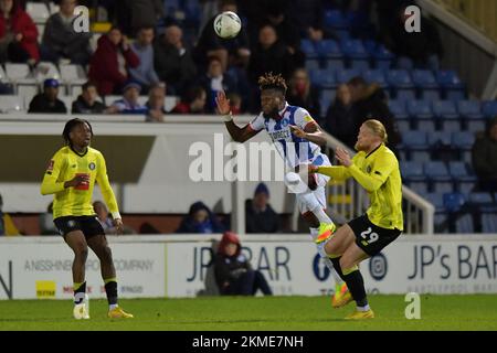 Hartlepool, Großbritannien. 19.. November 2022. Während des zweiten Fußballspiels im FA Cup zwischen Hartlepool United und Harrogate Town im Victoria Park, Hartlepool, am Samstag, den 26.. November 2022. (Kredit: Scott Llewellyn | MI News) Kredit: MI News & Sport /Alamy Live News Stockfoto