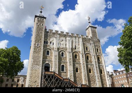 Der Weiße Turm im Tower of London, London, England, Vereinigtes Königreich Stockfoto