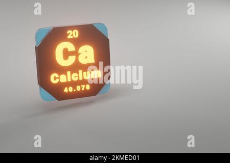 Wunderschöne abstrakte Illustrationen, die schwarz und feuerfest im Periodensystem stehen. Modernes Design mit goldenen Elementen, 3D-Rendering-Illu Stockfoto