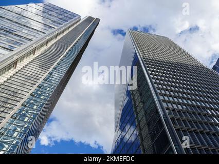 100 Bishopsgate Wolkenkratzer und Heron Tower, 110 Bishopsgate Gebäude in der City of London, England Vereinigtes Königreich Großbritannien Stockfoto