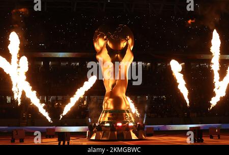 Die Abbildung zeigt die Show vor einem Fußballspiel zwischen Frankreich und Dänemark in Gruppe D der FIFA-Weltmeisterschaft 2022 im Stadium 974 am Samstag, den 26. November 2022 in Doha, Bundesstaat Katar. BELGA PHOTO VIRGINIE LEFOUR Stockfoto