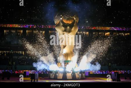 Die Abbildung zeigt die Show vor einem Fußballspiel zwischen Frankreich und Dänemark in Gruppe D der FIFA-Weltmeisterschaft 2022 im Stadium 974 am Samstag, den 26. November 2022 in Doha, Bundesstaat Katar. BELGA PHOTO VIRGINIE LEFOUR Stockfoto