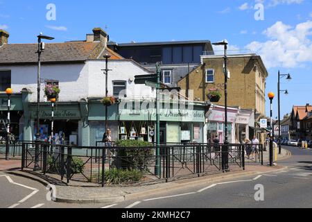 Stadtzentrum in Leigh-on-Sea, gehobener Nachbar von Southend-on-Sea, in Essex, Großbritannien Stockfoto