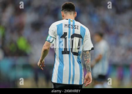 Lusail Ikonisches Stadion, Lusail, Katar. 26.. November 2022. FIFA Fußball-Weltmeisterschaft, Argentinien gegen Mexiko; Lionel Messi von Argentinien Credit: Action Plus Sports/Alamy Live News Stockfoto