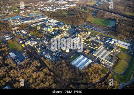 Luftaufnahme, Industriegebiet mit EVERLAM Chemiewerk, DuPont Uentrop und Dubay Polymer im Bezirk Uentrop in Hamm, Ruhrgebiet, Nordrhein- Stockfoto