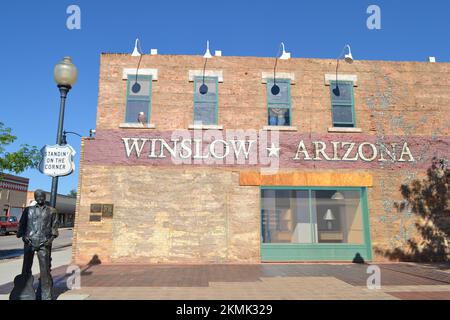 An der Ecke der Hauptstraße, Winslow. Arizona. USA. Stockfoto