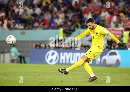 Französischer Torwart Hugo Lloris während der FIFA-Weltmeisterschaft 2022, Fußballspiel der Gruppe D zwischen Frankreich und Dänemark am 26. November 2022 im Stadium 974 in Doha, Katar - Foto Jean Catuffe / DPPI Stockfoto