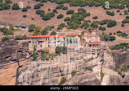 Das Heilige Kloster Varlaam ist das zweitgrößte Kloster von Meteora, Kalambaka in Griechenland Stockfoto
