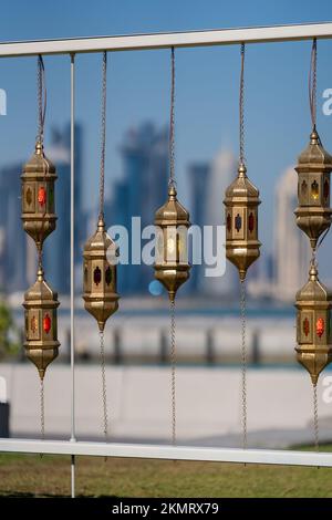 Arabische Laterne in Doha corniche, Katar Stockfoto