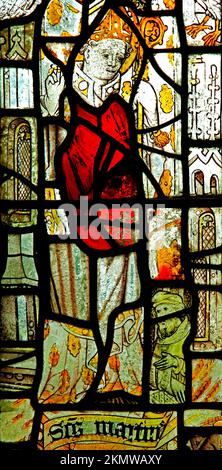 St. Martin, heiliger, Bischof von Tours, mittelalterliches Buntglas, North Tuddenham, Norfolk, England, Großbritannien Stockfoto