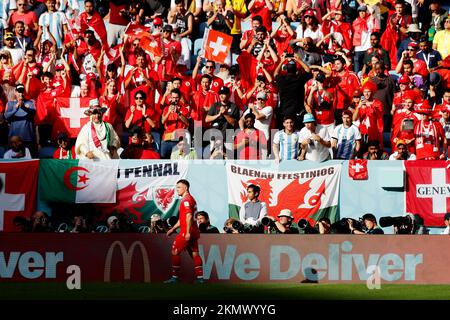 Al-Wakrah, Katar. 24.. November 2022. (SUI) Fußball: FIFA Weltmeisterschaft 2022 Gruppenspiel Gruppe G Schweiz 1-0 Kamerun im Al Janoub Stadion in Al Wakrah, Katar . Kredit: Mutsu Kawamori/AFLO/Alamy Live News Stockfoto