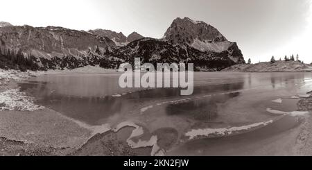 Lower Gaisalpsee, dahinter Rubihorn, 1957m, Allgaeu Alps, Allgaeu, Bayern, Deutschland, Europa Stockfoto