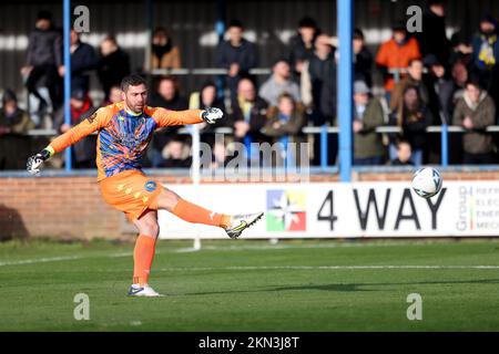 Kings Lynn, Großbritannien. 26.. November 2022. Paul Jones (KLT) im King's Lynn Town V Stevenage, Emirates FA Cup 2., im Walks Stadium, Kings Lynn, West Norfolk. Kredit: Paul Marriott/Alamy Live News Stockfoto