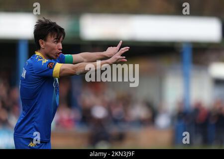 Kings Lynn, Großbritannien. 26.. November 2022. Michael Clunan (KLT) im King's Lynn Town V Stevenage, Emirates FA Cup 2.-Runde, im Walks Stadium, Kings Lynn, West Norfolk. Kredit: Paul Marriott/Alamy Live News Stockfoto