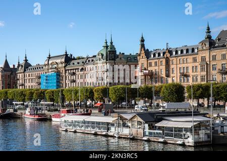 Das Hafenviertel Östermalm in Stockholm, Schweden Stockfoto