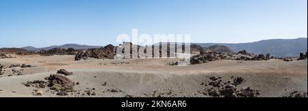 Panorama des San Jose Mines Trail Ausgangspunkt im Teide-Nationalpark auf der Insel Teneriffa Stockfoto