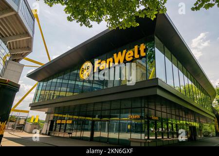 Borussia Dortmund Fanshop Fanwelt Stockfoto