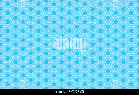 Abstrakter technologischer hexagonaler blauer und weißer Hintergrund Stockfoto