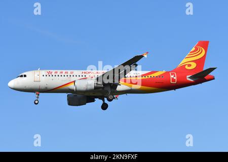 Präfektur Chiba, Japan - 18. Mai 2019: Passagierflugzeug Hong Kong Airlines Airbus A320-200 (B-LPI). Stockfoto