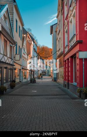 Straße in Altena Sauerland, Deutschland Stockfoto