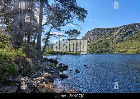 Landschaft am Lough Beagh im Glenveagh-Nationalpark, in der Nähe von Churchill, Donegal, Nordirland Stockfoto