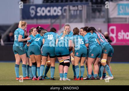 London, Großbritannien. 27.. November 2022. Wasps-Frauen-Teamvortrag während des Spiels der Allianz der Frauen Premier 15 Saracens Women vs Wasps Women im StoneX Stadium, London, Großbritannien, 27.. November 2022 (Foto von Richard Washbrooke/News Images) in London, Großbritannien, am 11./27. November 2022. (Foto: Richard Washbrooke/News Images/Sipa USA) Guthaben: SIPA USA/Alamy Live News Stockfoto