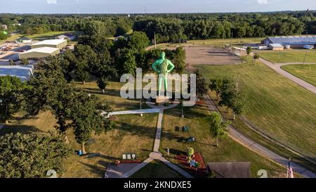 Statue des Grünen Riesen in Blue Earth, Minnesota, USA Stockfoto