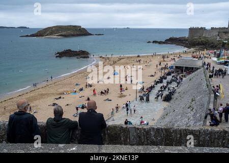 Frankreich, Bretagne, Saint-Malo, 2021-08-18. Illustration des Alltags in der Bretagne. Foto von Martin Bertrand. Frankreich, Bretagne, Saint-Malo le 20 Stockfoto