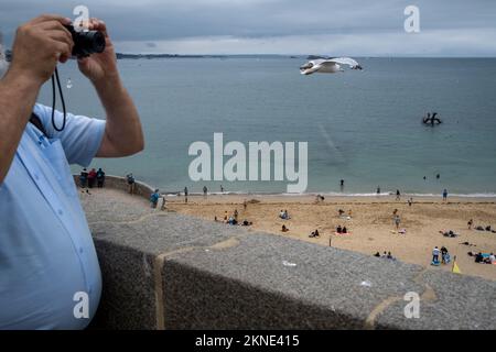 Frankreich, Bretagne, Saint-Malo, 2021-08-18. Illustration des Alltags in der Bretagne. Foto von Martin Bertrand. Frankreich, Bretagne, Saint-Malo le 20 Stockfoto