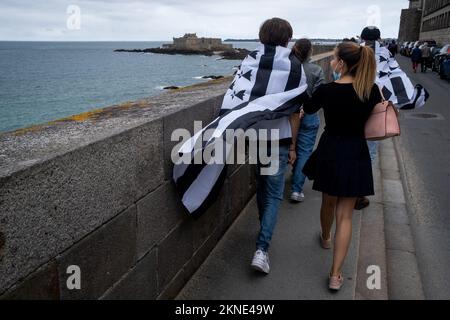 Frankreich, Bretagne, Saint-Malo, 2021-08-18. Illustration des Alltags in der Bretagne. Foto von Martin Bertrand. Frankreich, Bretagne, Saint-Malo le 20 Stockfoto