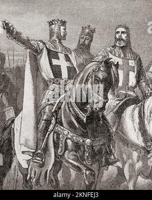 Richard I, alias Richard Cœur de Lion oder Richard der Löwenherz 1157 – 1199. König von England. Hier während des dritten Kreuzzugs gesehen. Aus der Geschichte Englands, veröffentlicht 1907 Stockfoto