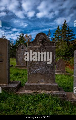 "Der beste verteidigte Friedhof der Welt" McNabs Familienfriedhof auf der McNabs Insel neben Fort McNab Stockfoto