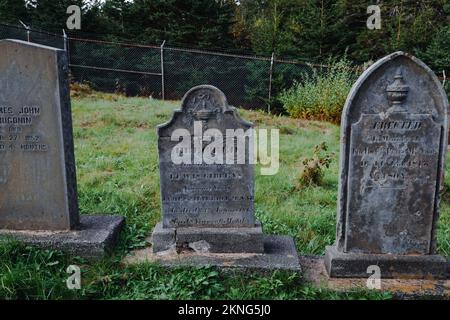 "Der beste verteidigte Friedhof der Welt" McNabs Familienfriedhof auf der McNabs Insel neben Fort McNab Stockfoto