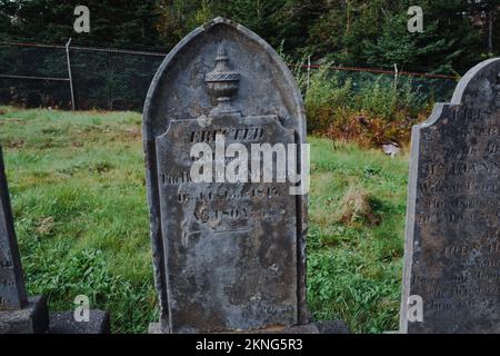 "Der beste verteidigte Friedhof der Welt" McNabs Familienfriedhof auf der McNabs Insel neben Fort McNab Stockfoto