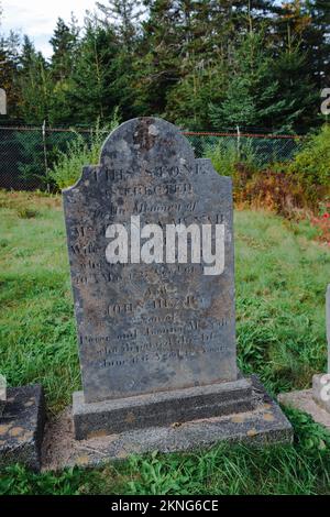 "Der beste verteidigte Friedhof der Welt" McNabs Familienfriedhof auf der McNabs Insel neben Fort McNab Stockfoto