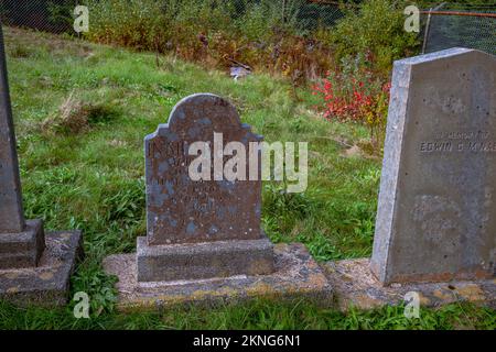 "Der beste verteidigte Friedhof der Welt" McNabs Familienfriedhof auf der McNabs Insel neben Fort McNab Stockfoto