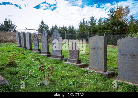 "Der beste verteidigte Friedhof der Welt" McNabs Familienfriedhof auf der McNabs Insel neben Fort McNab Stockfoto